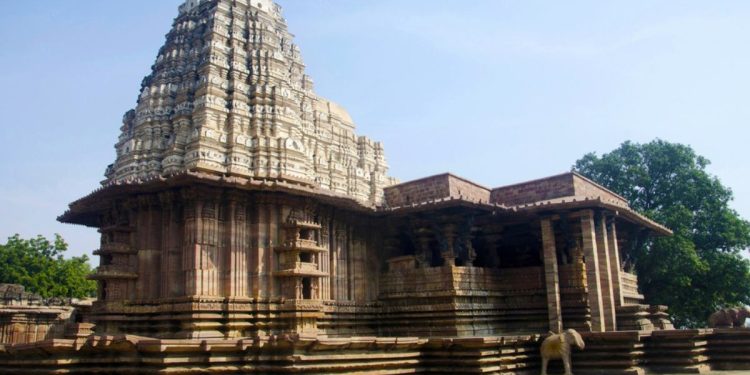 Ancient ruins of Warangal Fort, the historic capital of the Kakatiya Dynasty, showcasing intricate stone carvings and rich heritage