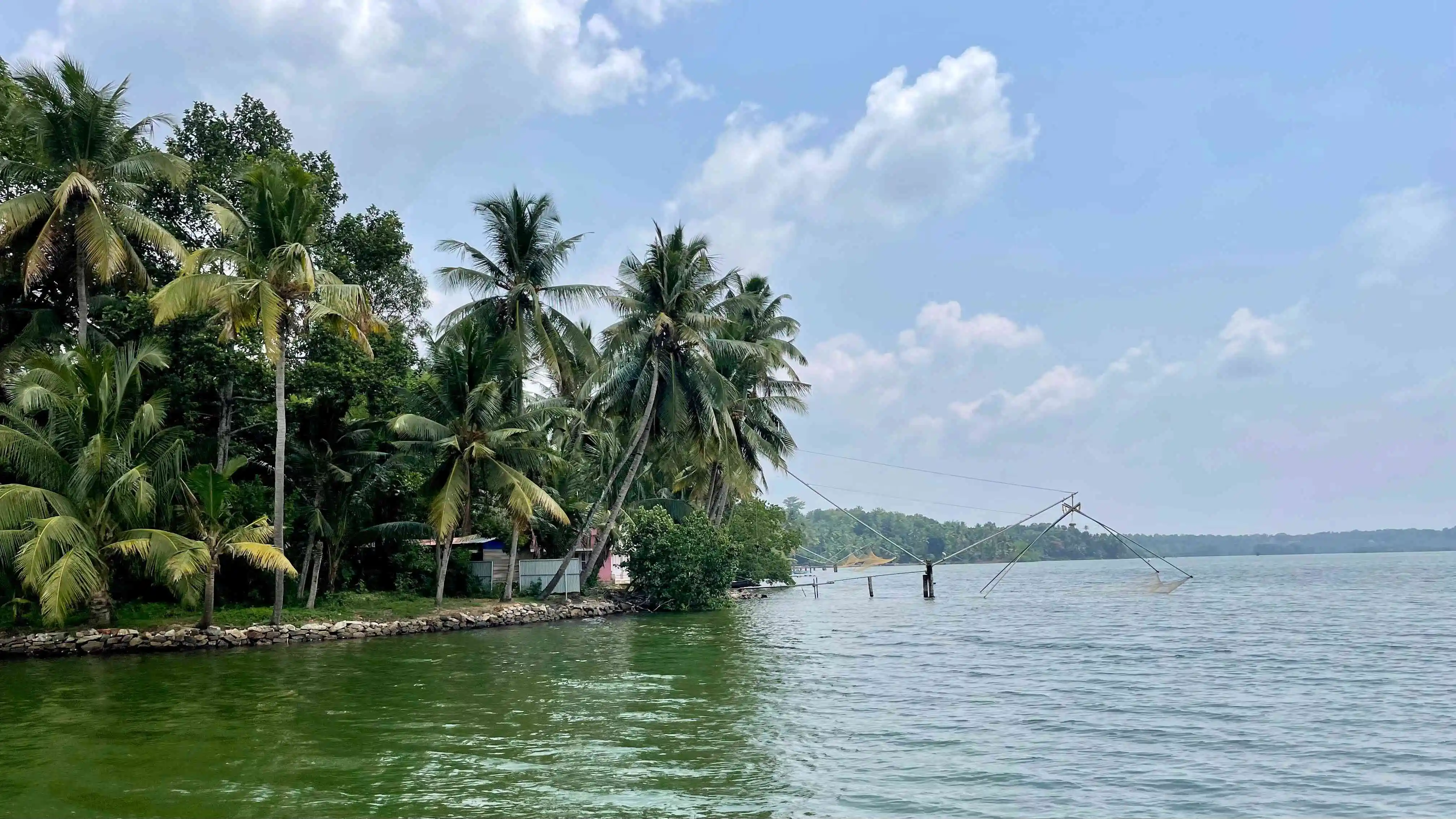 Peaceful morning view of the backwaters during Kollam backwater tourism