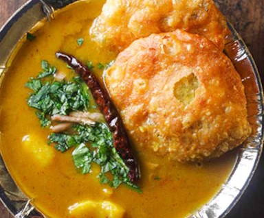 "Maihar: The Hidden Gem – Local flavors with hot kachori-sabzi served at a street stall"